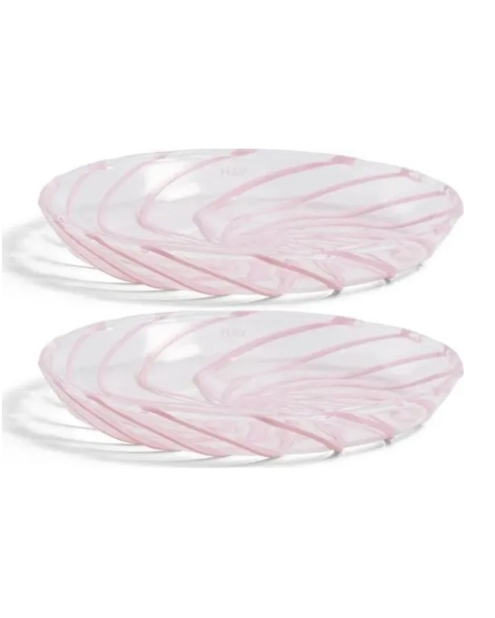 SPIN SAUCER - CLEAR COLOR PINK STRIPE