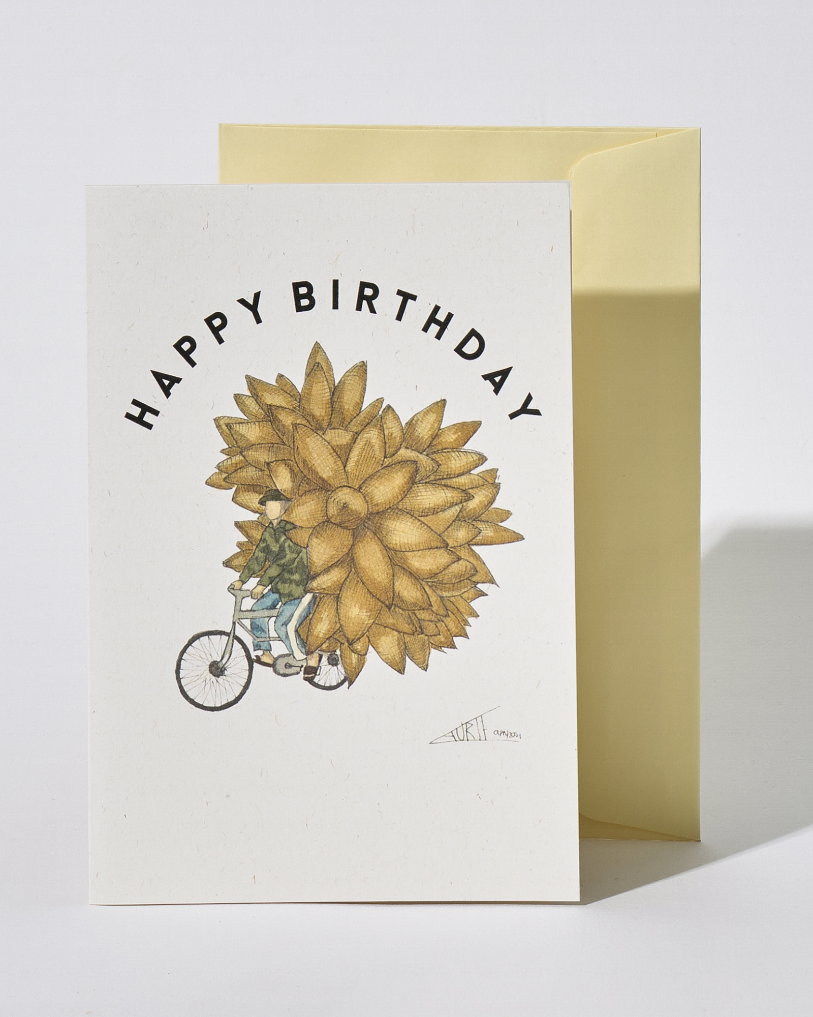 Fish Cone Bike Happy Birthday Card