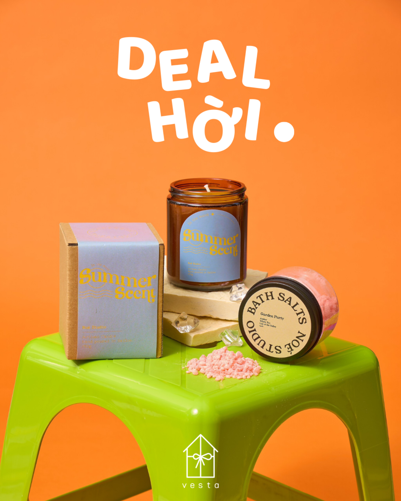 Combo Summer & Garden Party Bathsalts Candle
