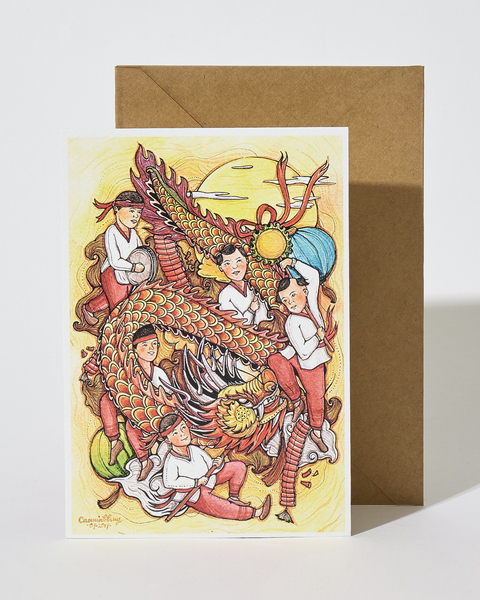  Dragon Dance Postcard - Múa Rồng 