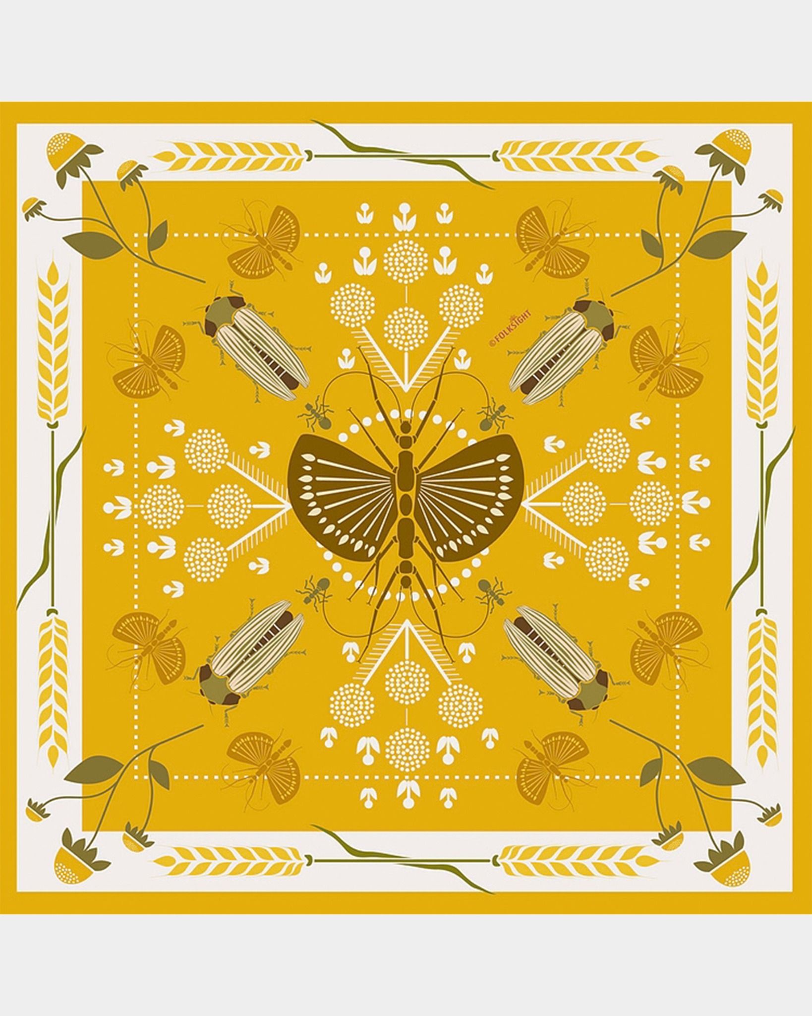  Yellow Butterfly Silk Scarf - Khăn lụa Yellow Butterfly 