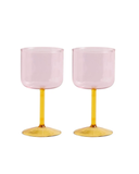  TINT WINE GLASS - PINK AND YELLOW 
