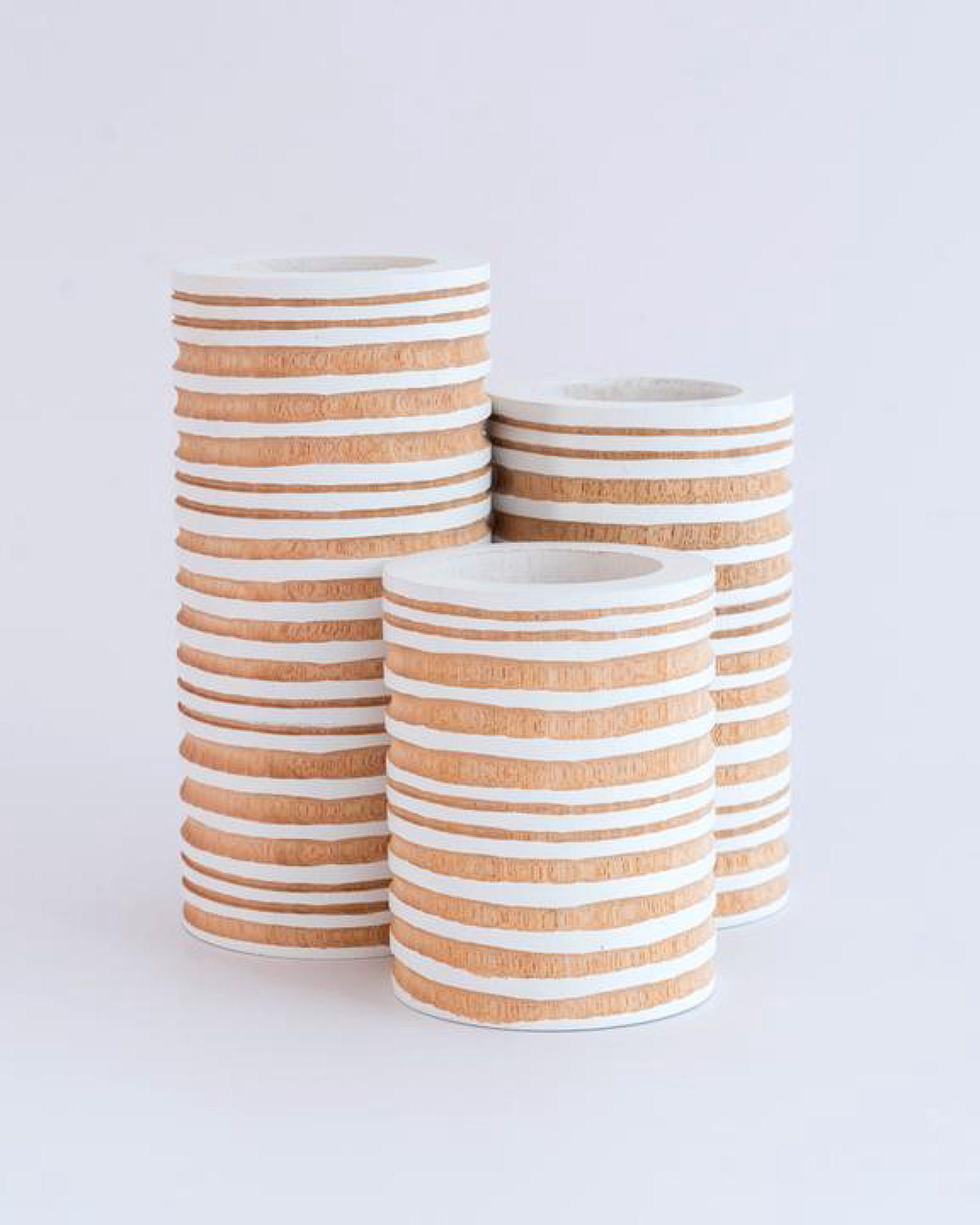 Wooden Candle Holder Set