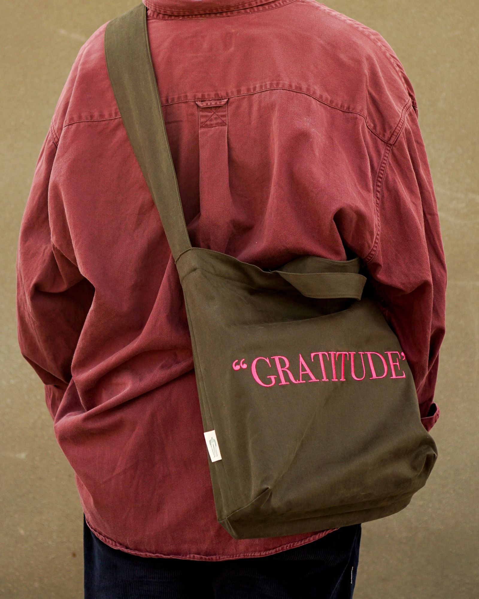 Gratitude Moss-green Tote Bag - Túi Vải 'Gratitude' Xanh Rêu