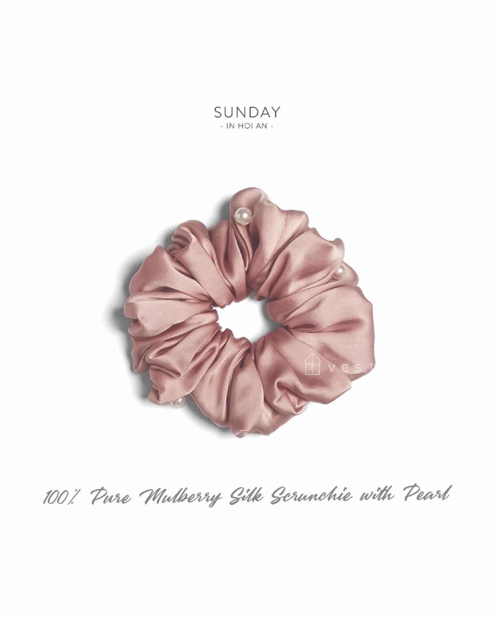 Mulberry Silk Pearls Scrunchie