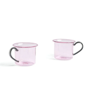  BOROSILICATE CUP - PINK WITH GRAY HANDLE 