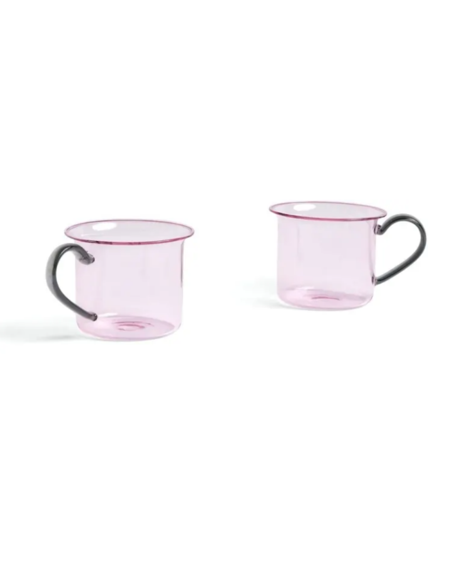 BOROSILICATE CUP - PINK WITH GRAY HANDLE
