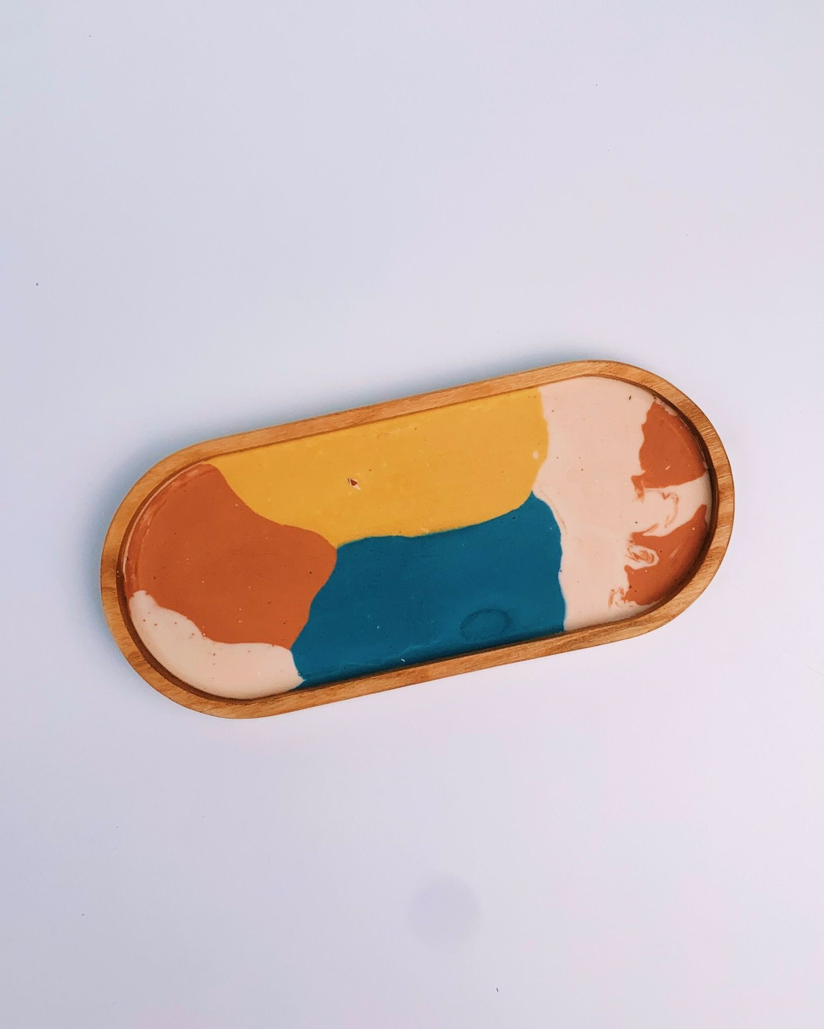 Oval Tray Jesmonite Abstract