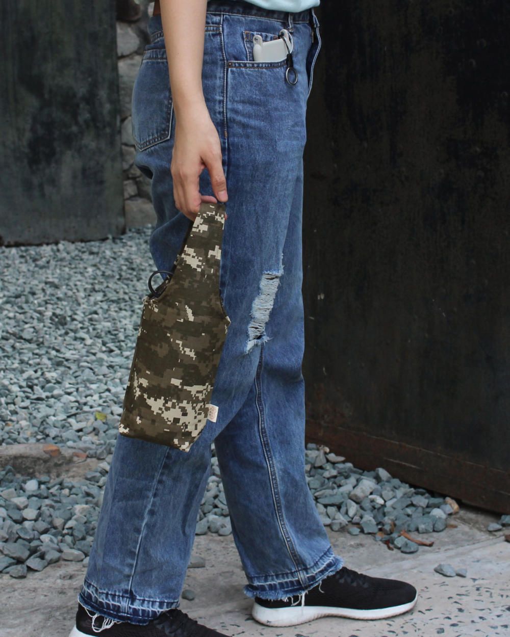 Dark Brown Digital Marpat (Túi vải 1 quai - TC008)