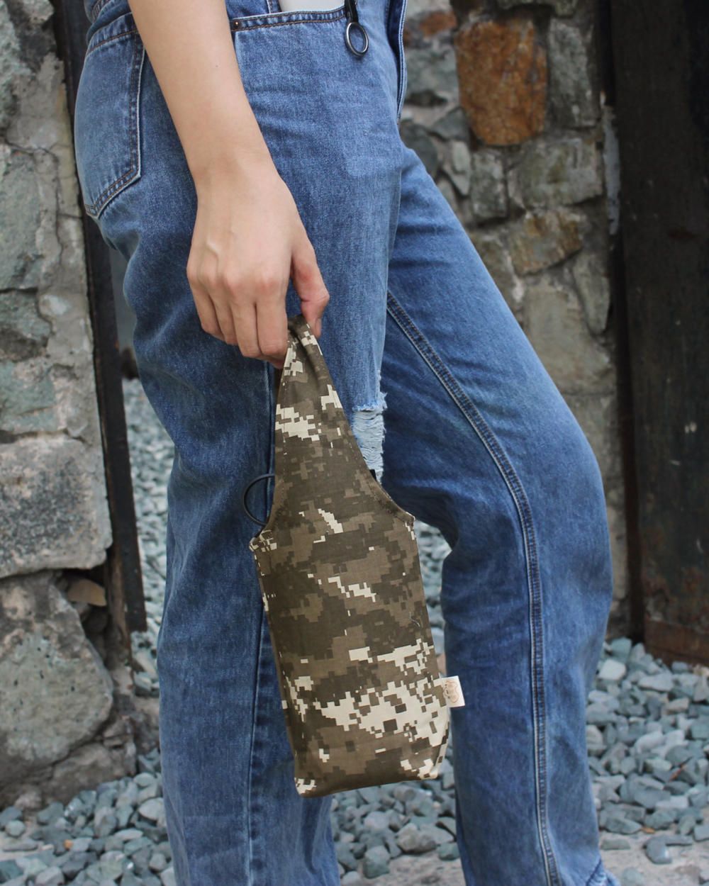 Dark Brown Digital Marpat (Túi vải 1 quai - TC008)