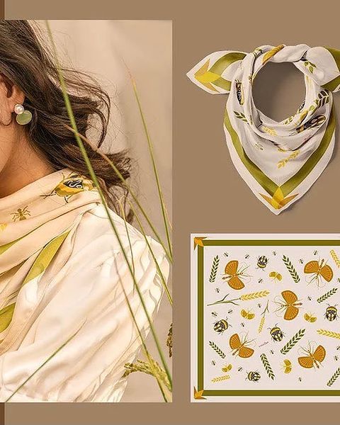  White Butterfly Silk Scarf - Khăn lụa White Butterfly 