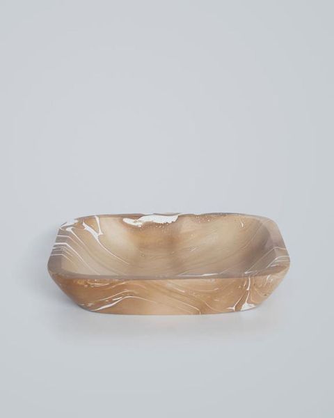  Mango Wood Bowl Marble Square Shallow 