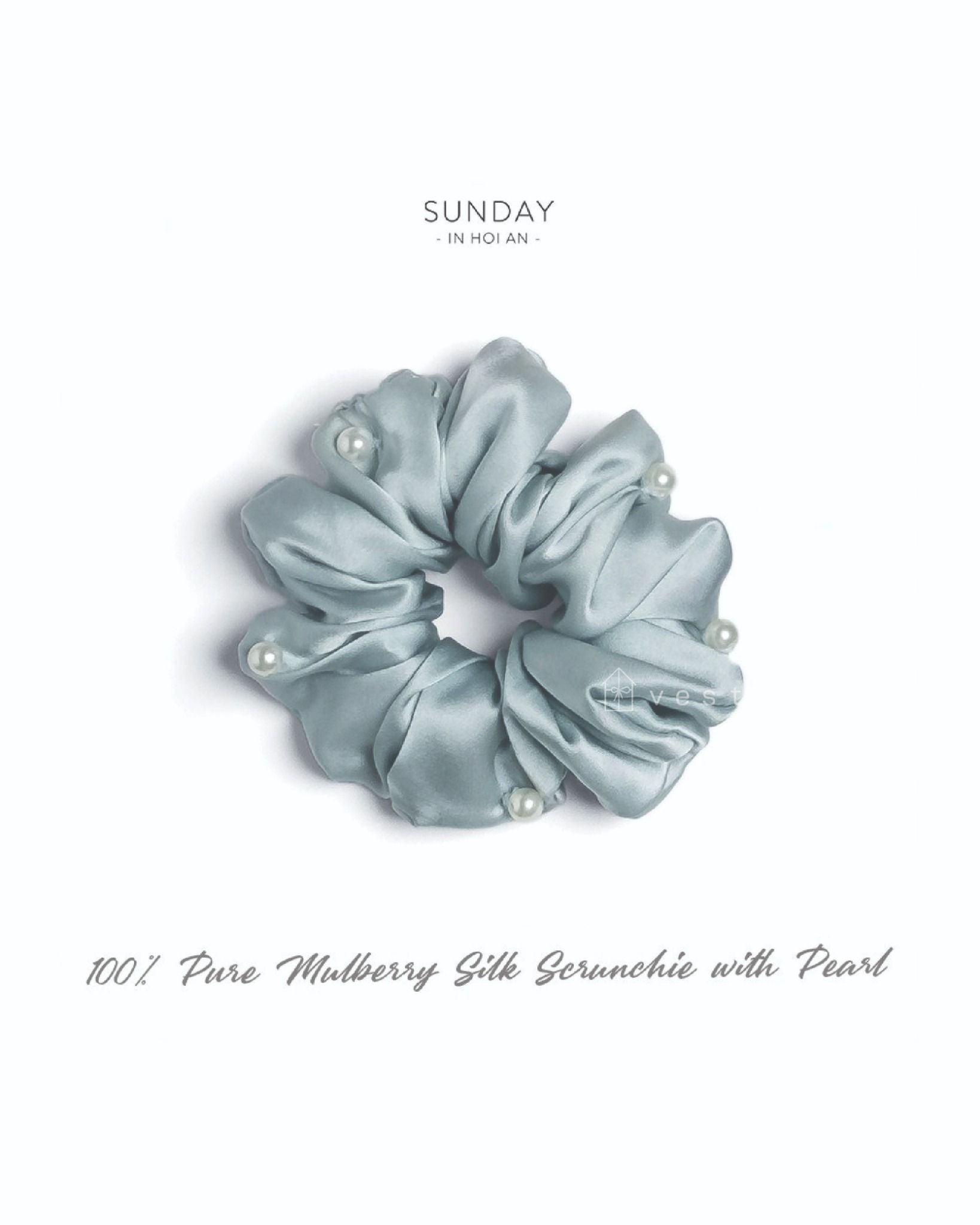 Mulberry Silk Pearls Scrunchie