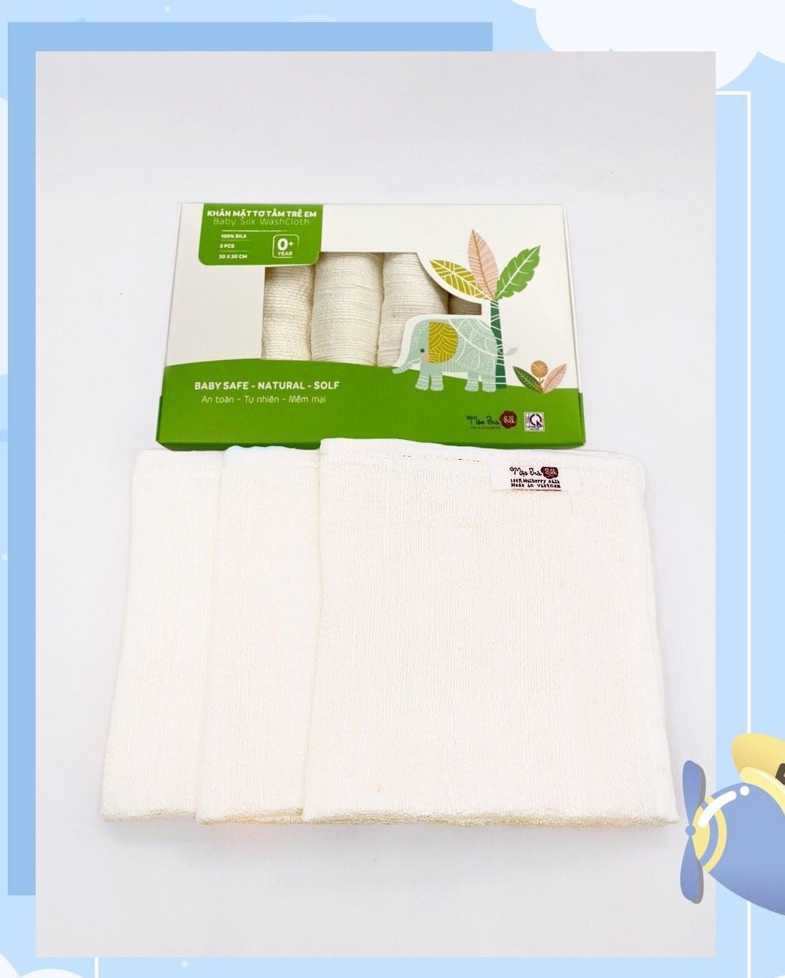 Baby Silk Washcloth (Set 3)