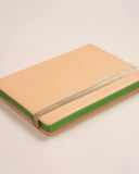 A5 Hardleather Notebook - Half Dot Half Grid Paper 