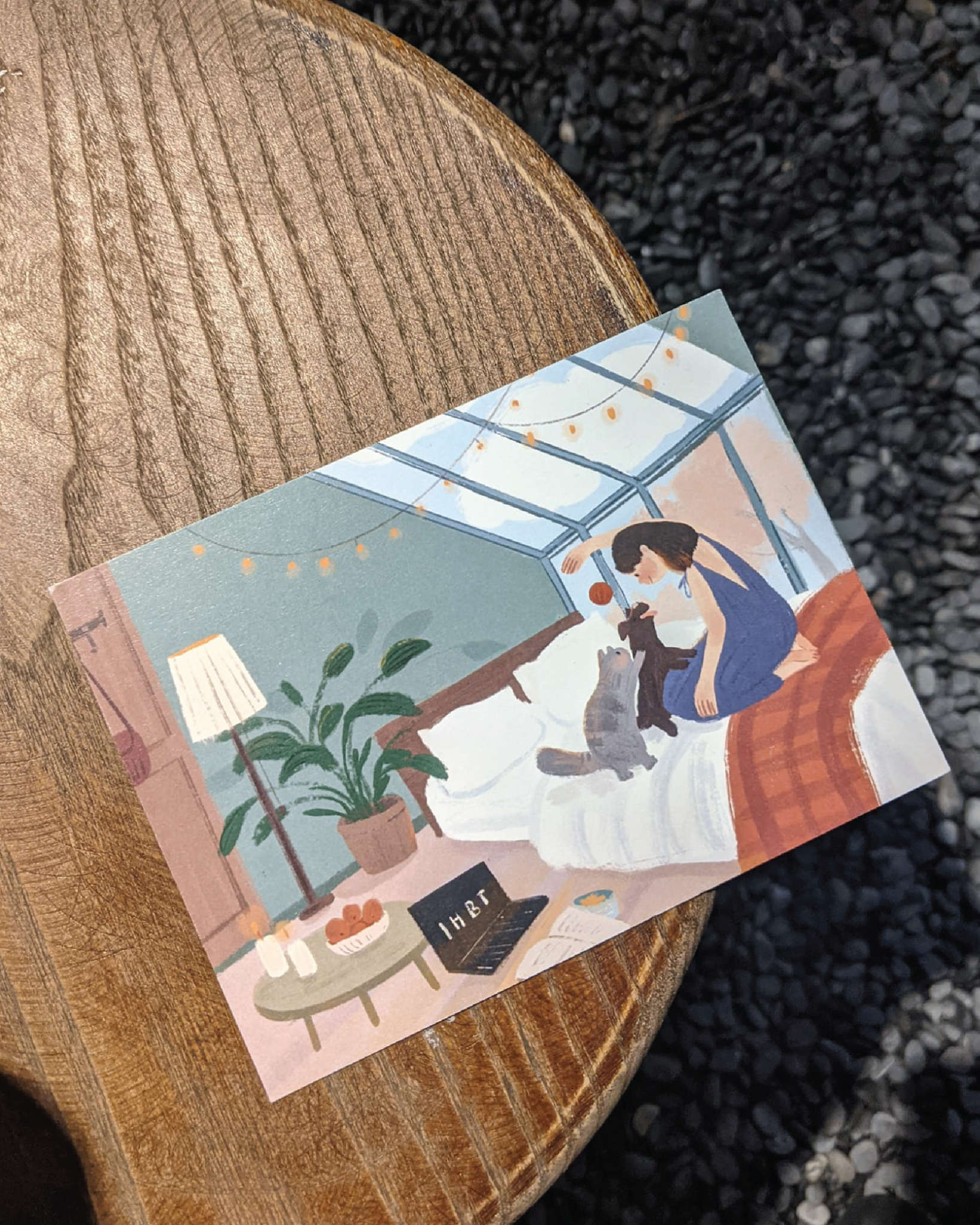 Girl And Pet Card
