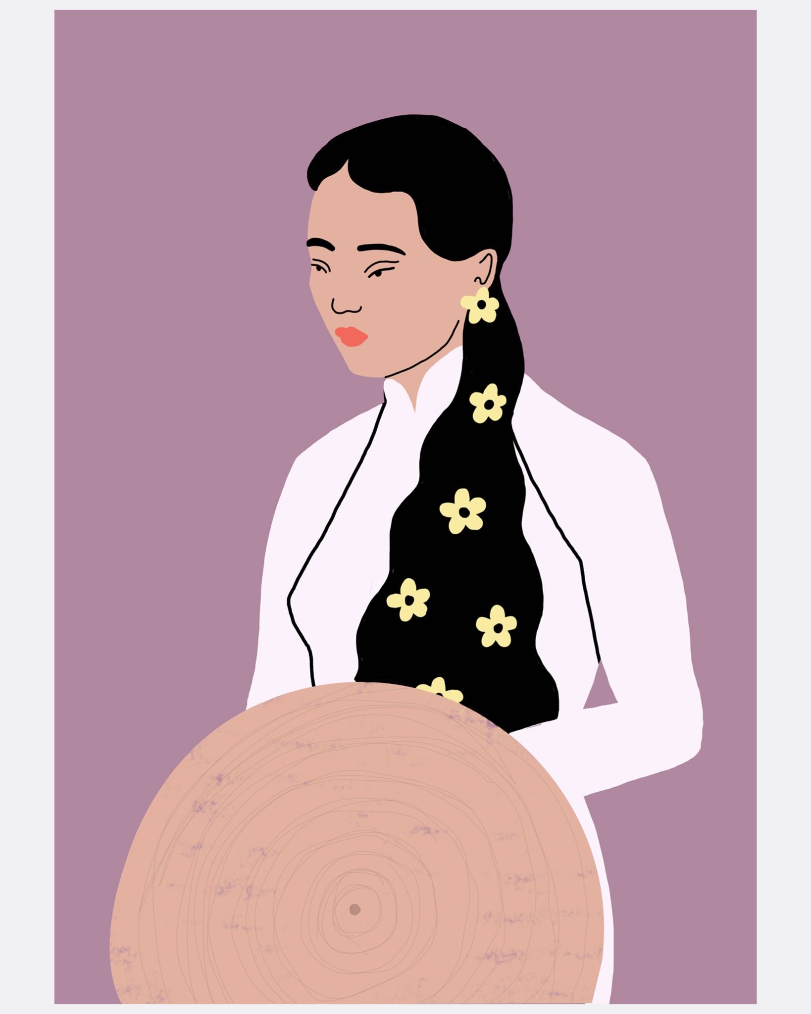 White Flower Ao Dai Girl