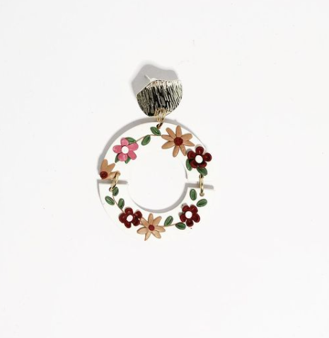Golden Peg Wreath Earrings