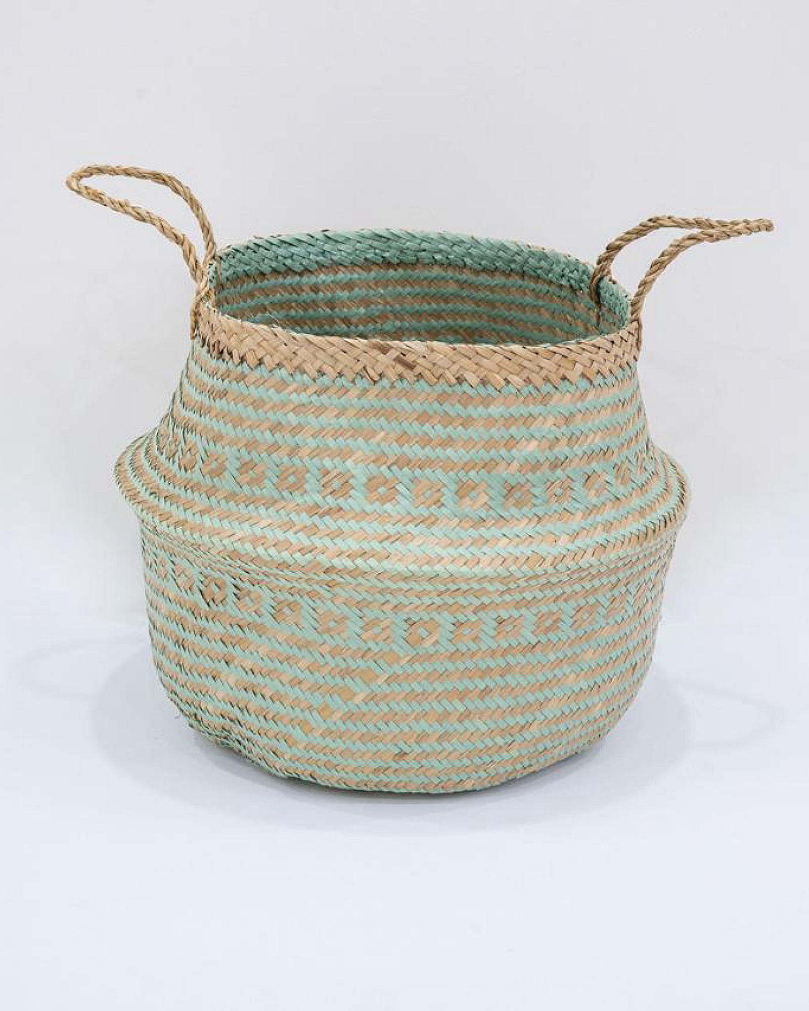 Eco-Friendly Seagrass Storage Pattern Basket