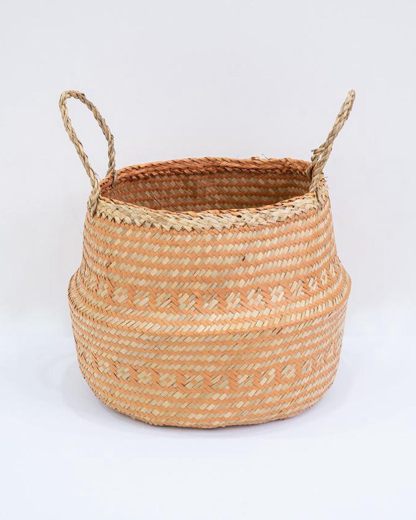Eco-Friendly Seagrass Storage Pattern Basket