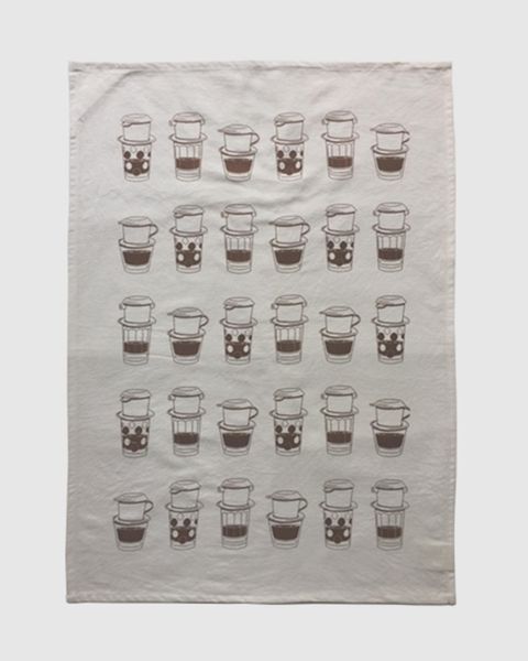  Tea Towel - Coffee O’Clock, Vietnam Style 