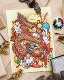  Dragon Dance Postcard - Múa Rồng 