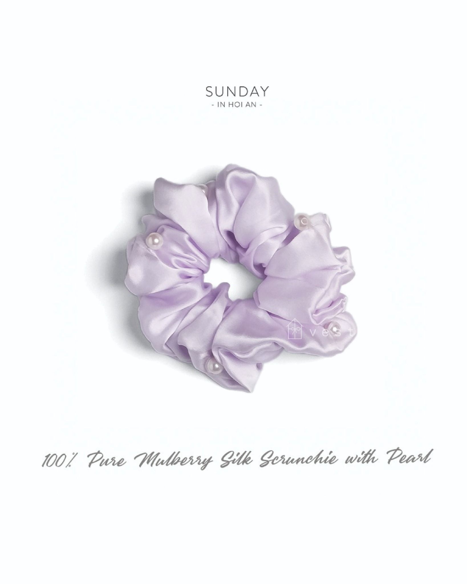  Mulberry Silk Pearls Scrunchie 