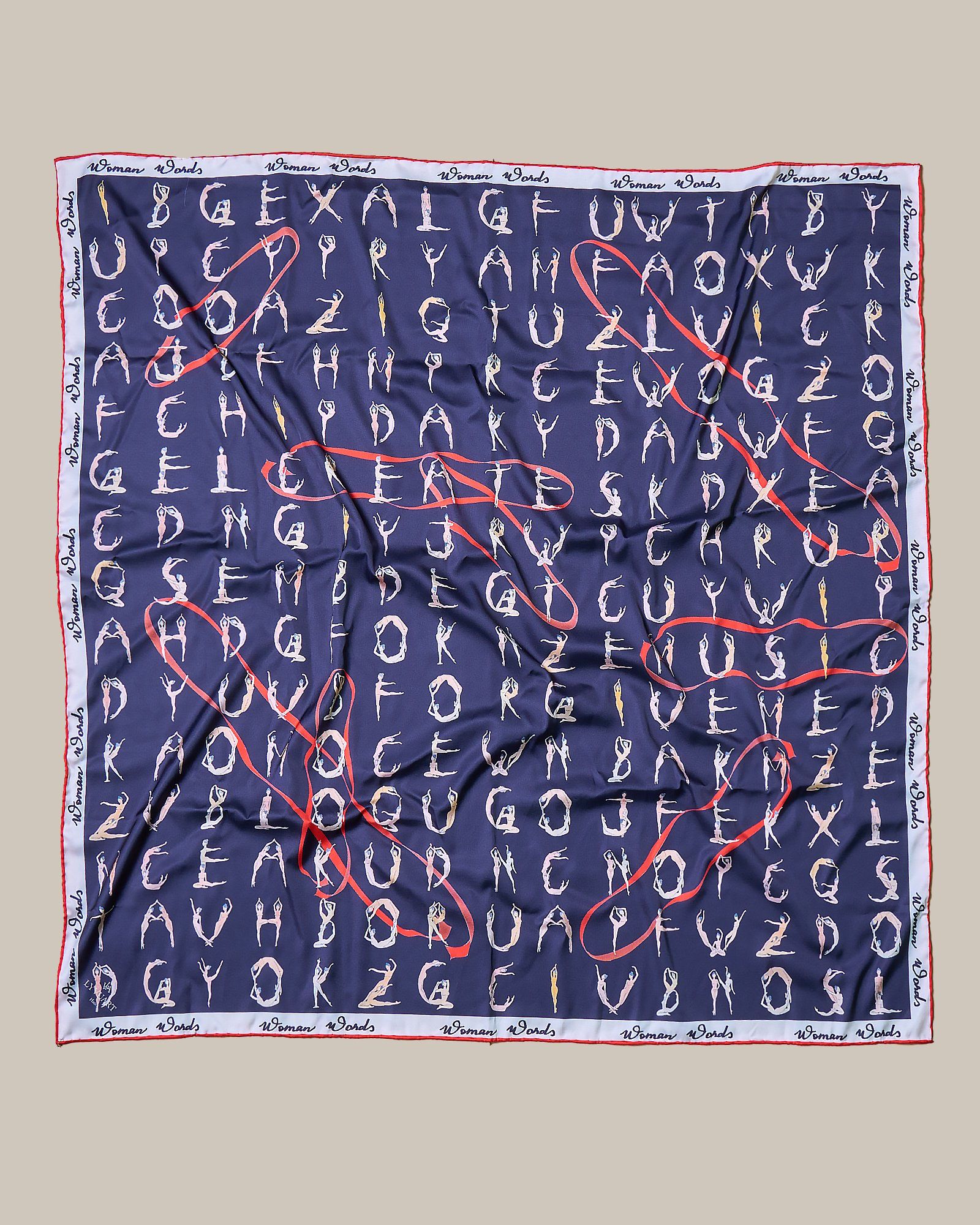 Khăn lụa vuông Woman Words - 90x90cm - CR_2102