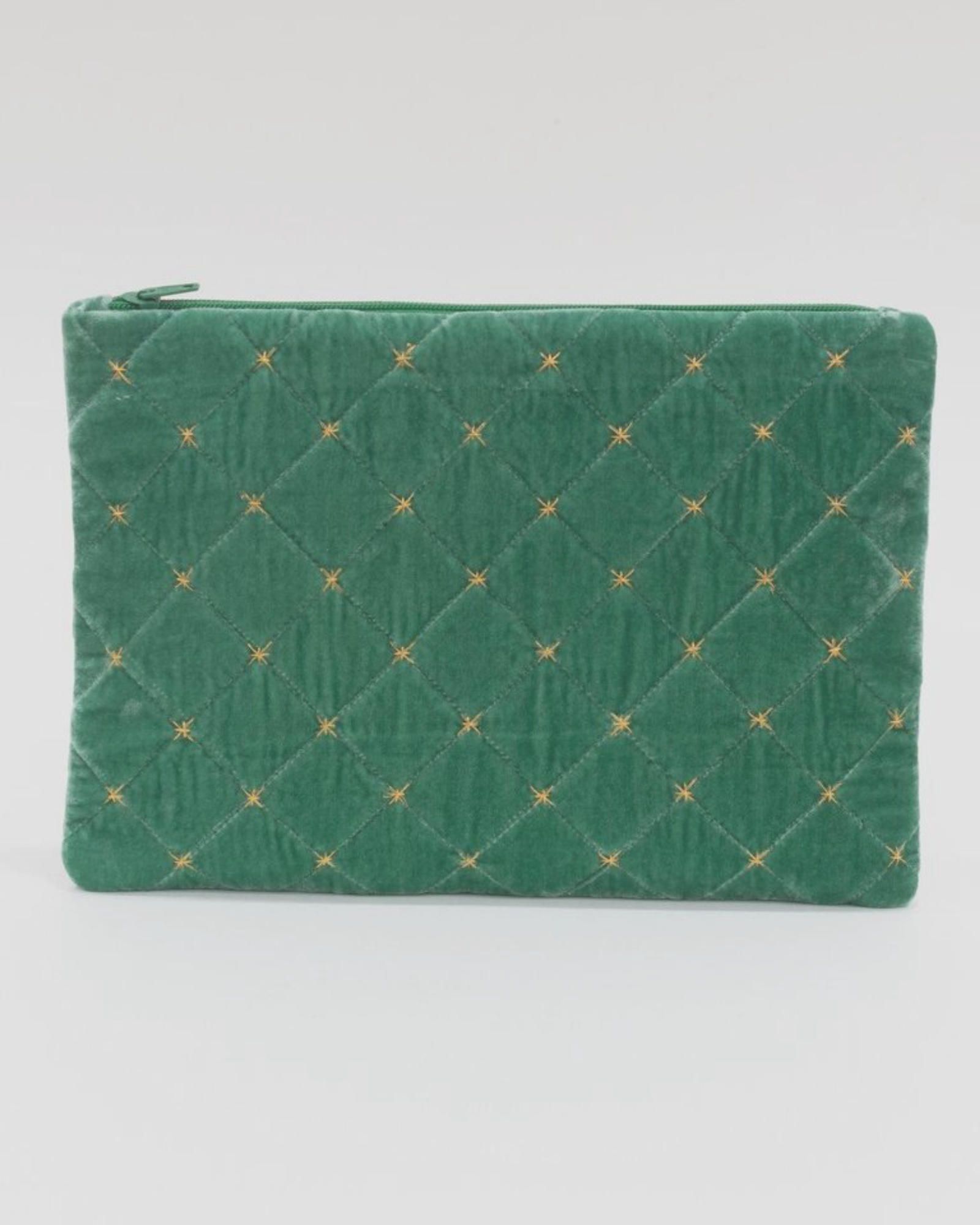 Velvet Embroidery Clutch