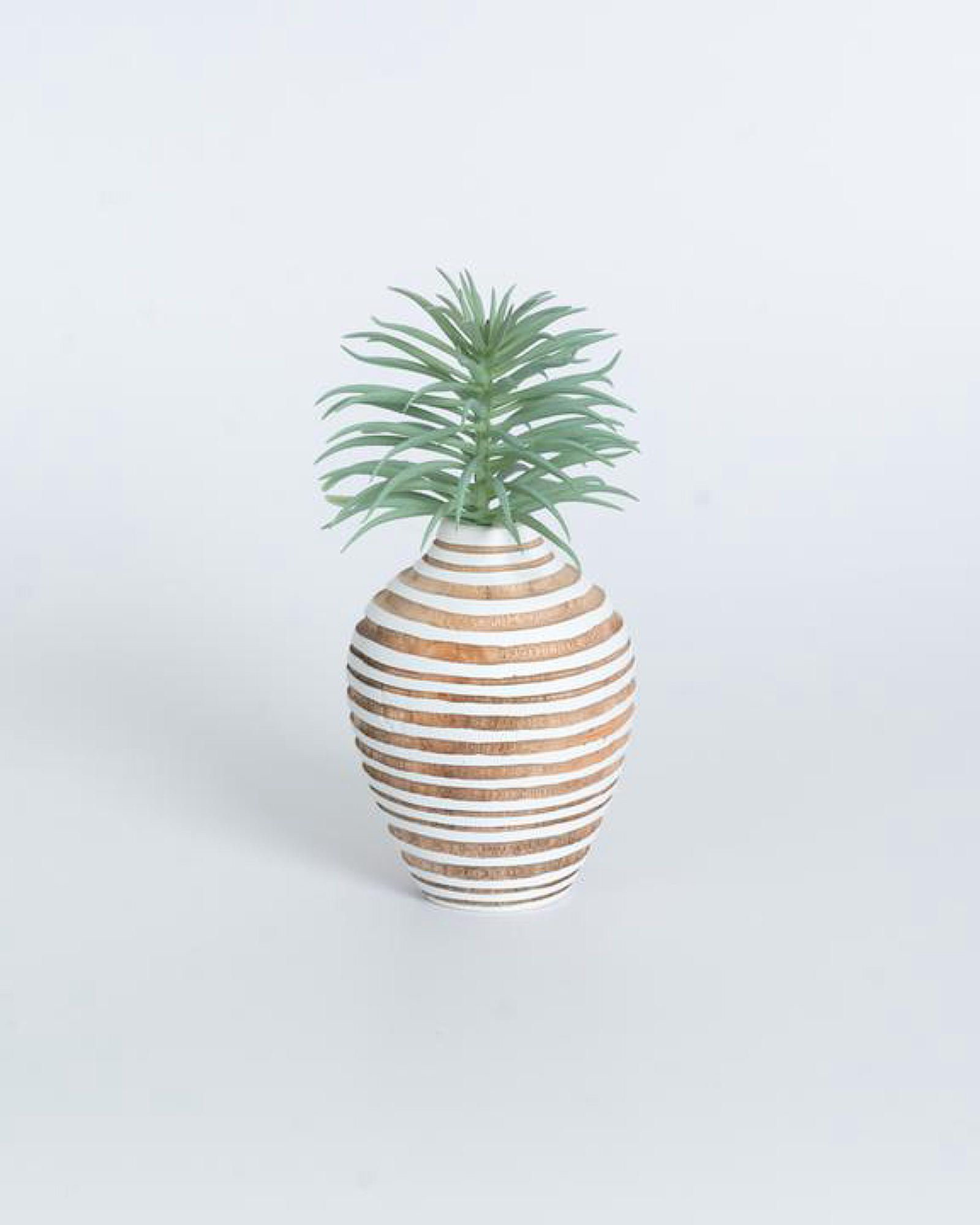  Striped Bottle Wooden Vase 