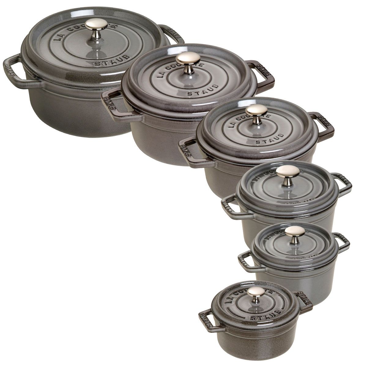 Nồi Gang Staub Tròn Xám
