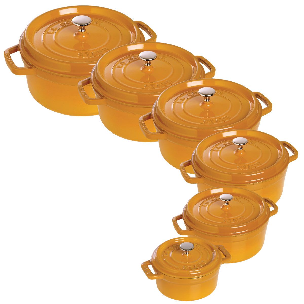 Nồi Gang Staub Tròn Màu Vàng