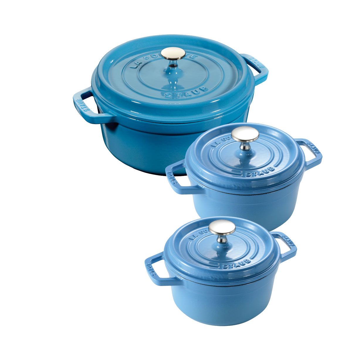 Nồi Gang Staub Tròn Xanh Nhạt