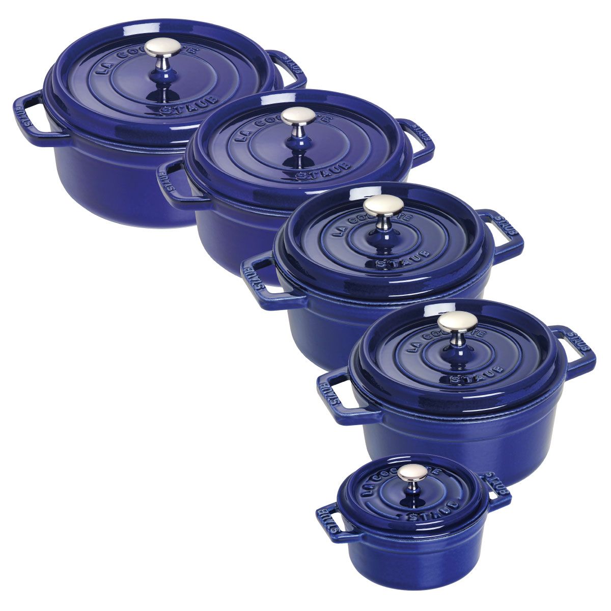 Nồi Gang Staub Tròn Xanh Đen
