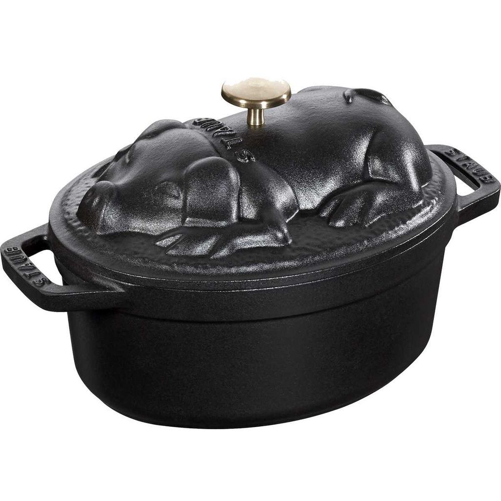 Staub – Nồi Nắp Hình Con Heo Màu Đen – 17cm