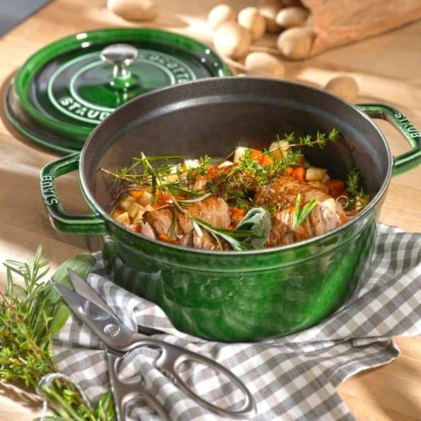 Nồi Gang Staub Tròn Xanh Rêu