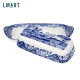  Dĩa bơ Spode blue italian covered butter dish 