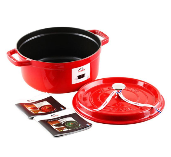 Nồi Gang Staub Tròn Đỏ Cherry