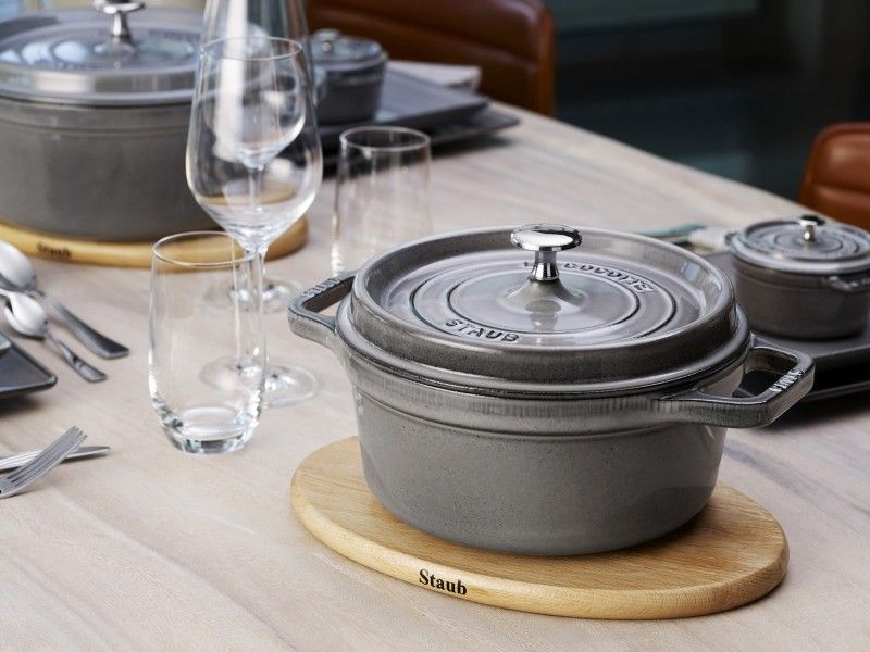 Nồi Gang Staub Tròn Xám