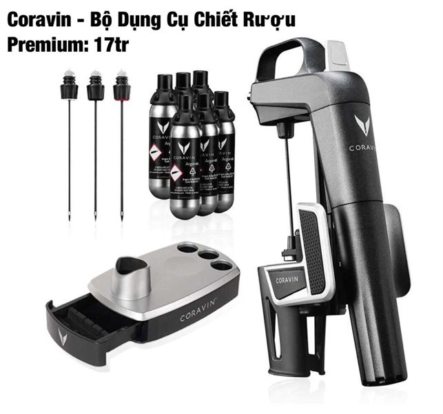  Phụ kiện rượu - Coravin - Bộ Dụng Cụ Chiết Rượu Premium 