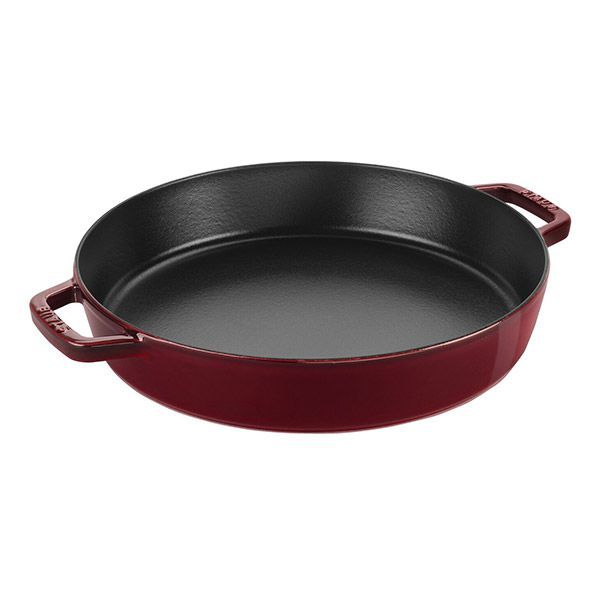 Staub - Chảo Hai Quai Màu Đỏ Lựu - 33cm (B)