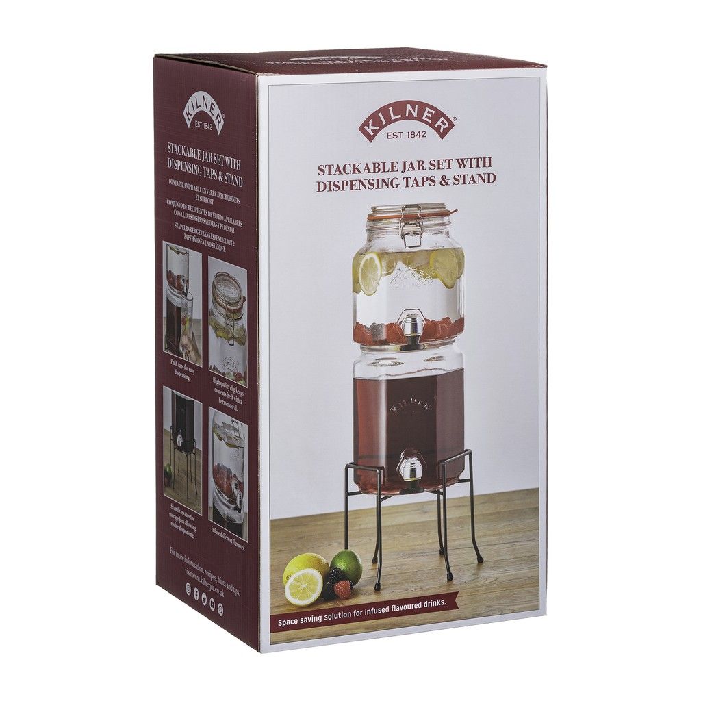 Kilner - Bộ Bình Nước Thủy Tinh Có Vòi - 3 Món