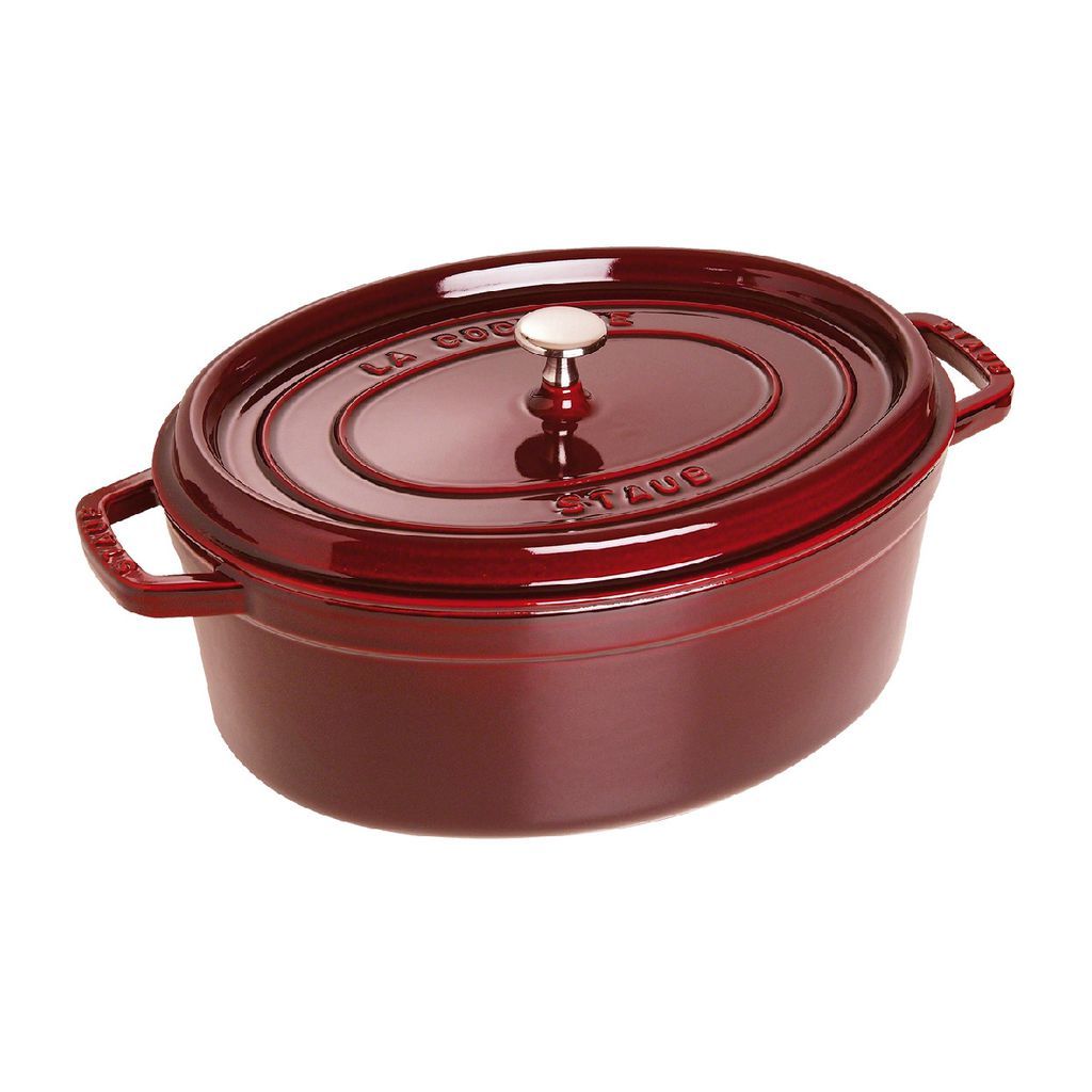  Nồi Gang Staub Oval Đỏ Lựu 