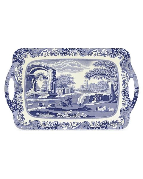  Khay Blue Italian Pimpernel Accessories Large Melamine Handled Tray 