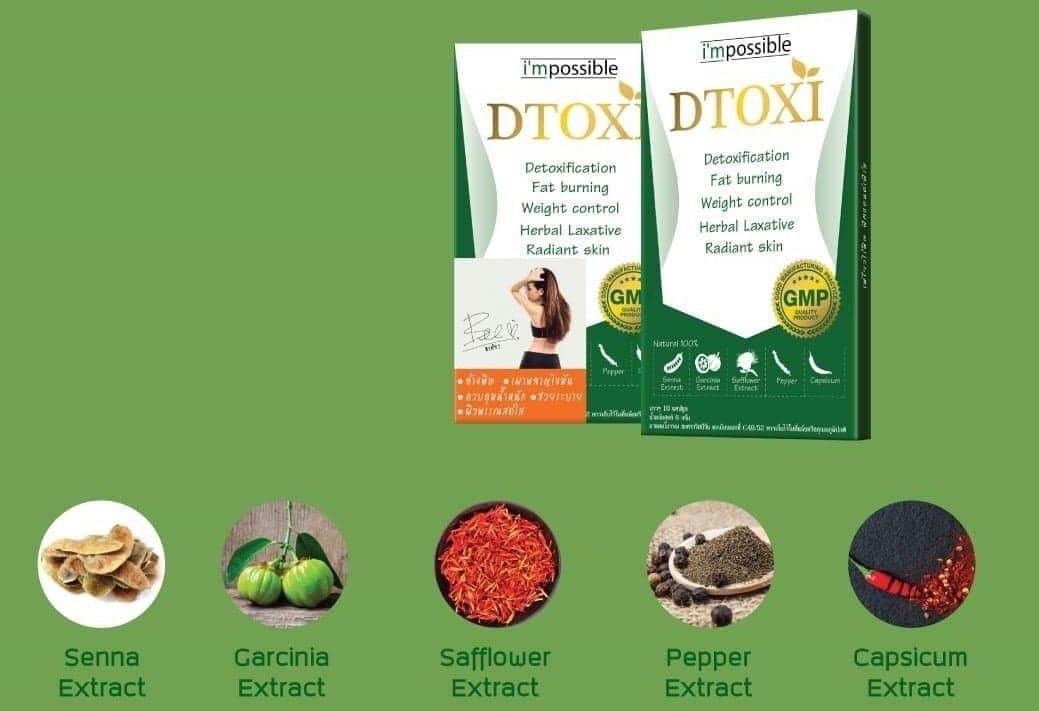DTOXI Thái Lan - Giải Độc Cơ thể - Giúp Kiểm Soát Cân Nặng (Hộp 100 viên)