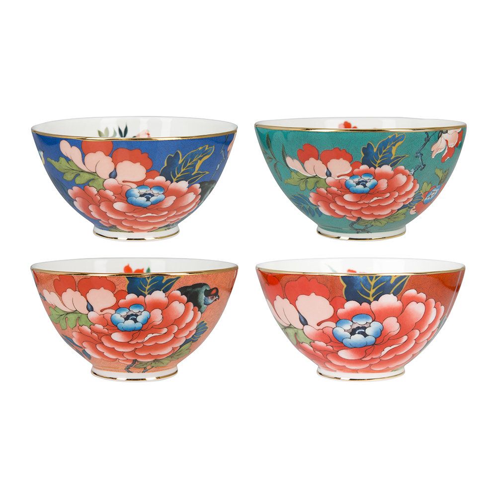  Wedgwood Set - Paeonia Blush Soup Cereal Bowls set of 4 