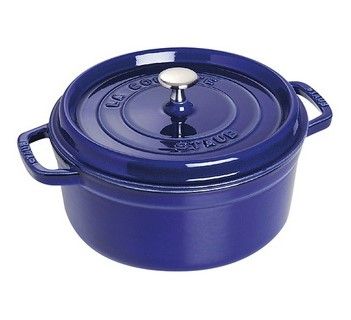 Nồi Gang Staub Tròn Xanh Đen