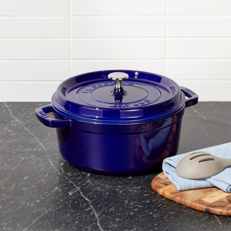 Nồi Gang Staub Tròn Xanh Đen