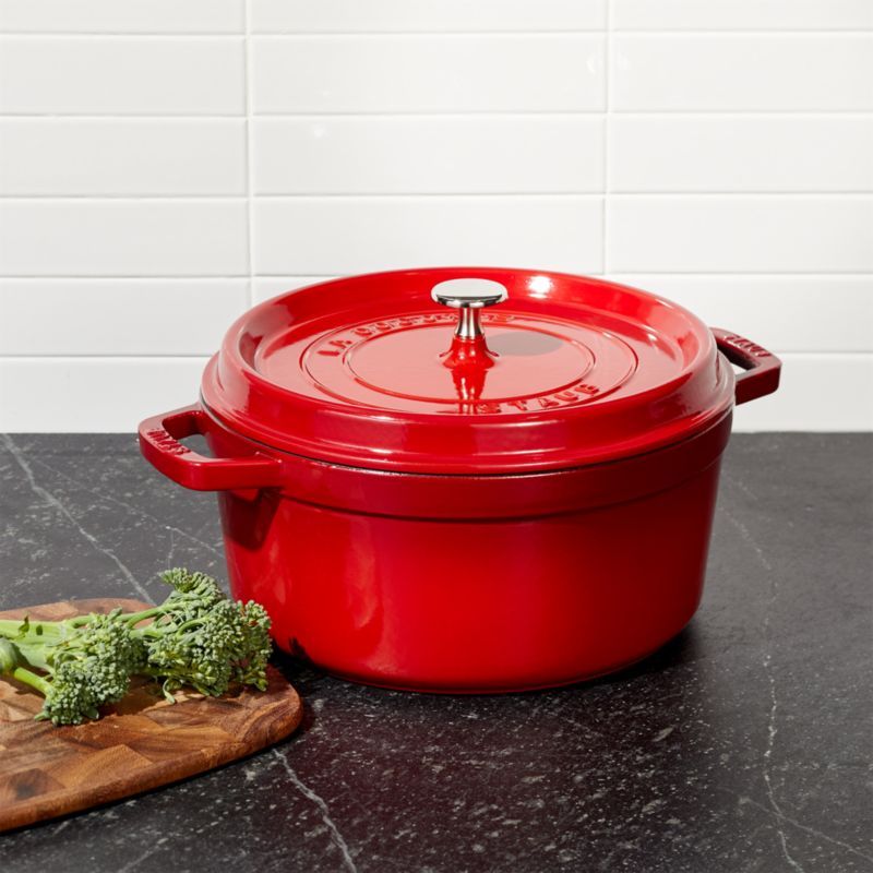Nồi Gang Staub Tròn Đỏ Cherry