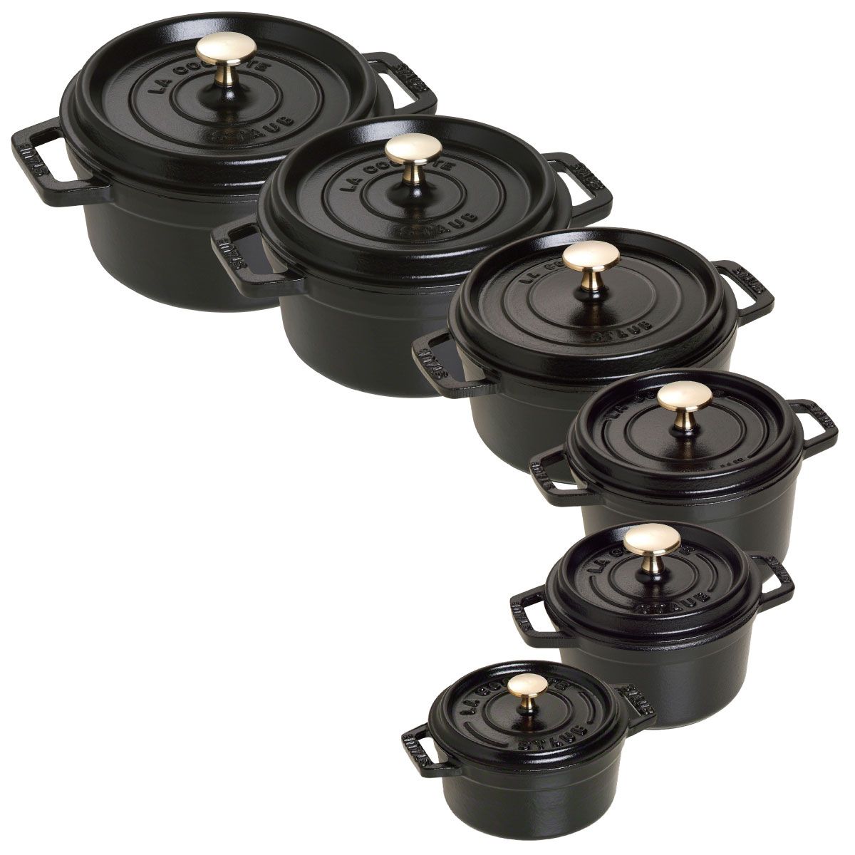 Nồi Gang Staub Tròn Đen